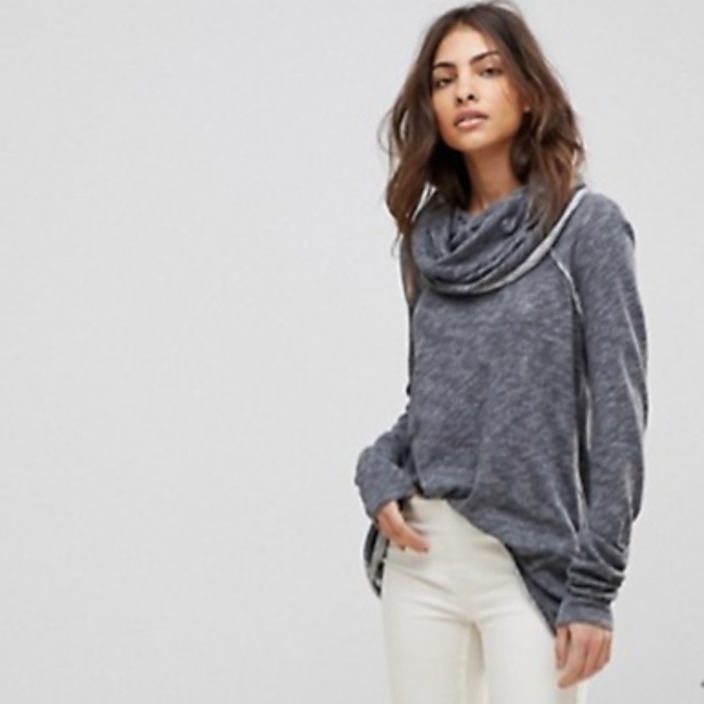 Free People Beach Cotton Cocoon Cowl Neck